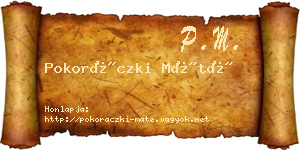 Pokoráczki Máté névjegykártya